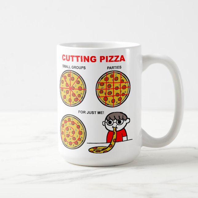 Couper la pizza amusante Mug (Droite)