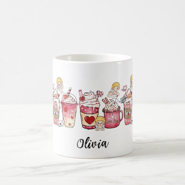 COUPES DE CAFÉ ROSE CUPID VALENTINE'S DAY NAME MUG (Centre)