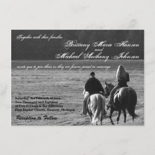 Couple à cheval Invitations de mariage rustique
