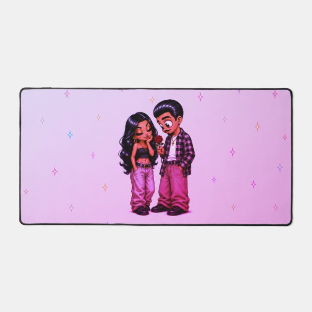 Couple Amour Chicano Rose Rouge Romantique (Recto)