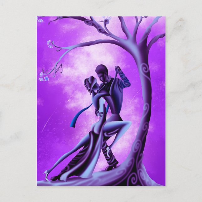 Couple Amoureux Dansant le Tango Carte Postale (Devant)