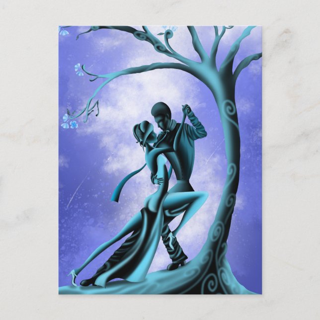 Couple Amoureux Dansant le Tango Carte Postale (Devant)