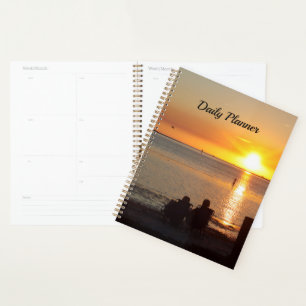 Couple Assis Sur Florida Beach Daily Planner