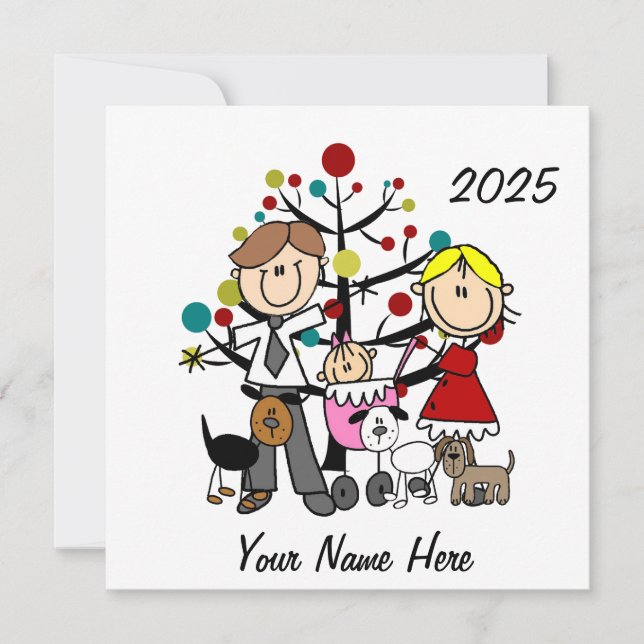 Couple avec bébé fille Trois Chiens en céramique O (Devant)