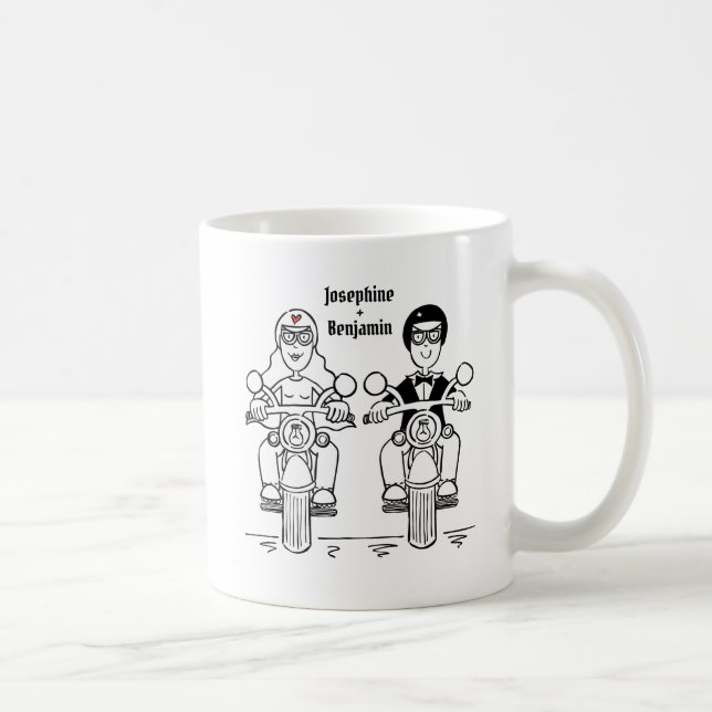 Couple Biker personnalisé Mariage Cadeau Mug en cé (Droite)