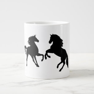 Couple Black Horses Café Mug