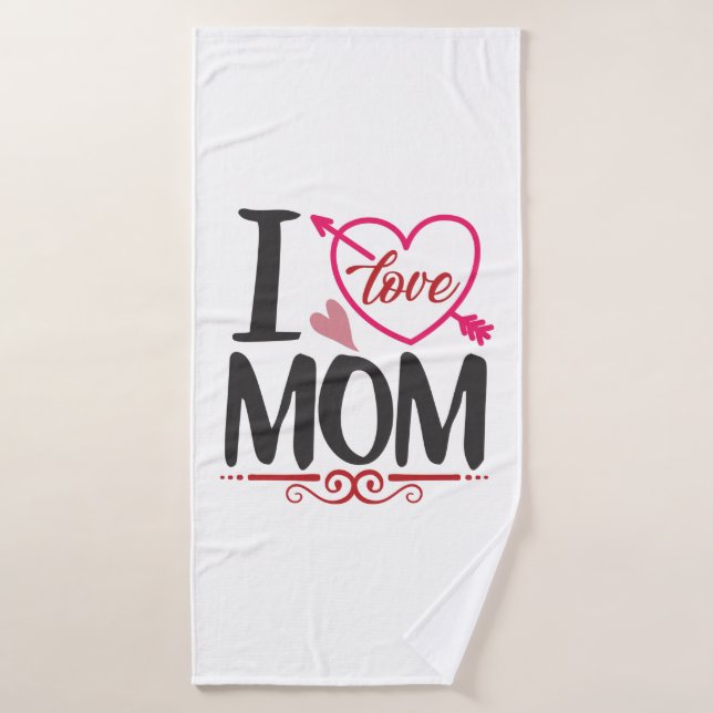 Couple Cadeau I Love Maman (Serviette de bain)