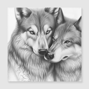 Couple Couple Loup animal dans le coeur amoureux