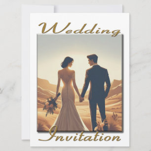 couple de faire-part de mariage au coucher du sole