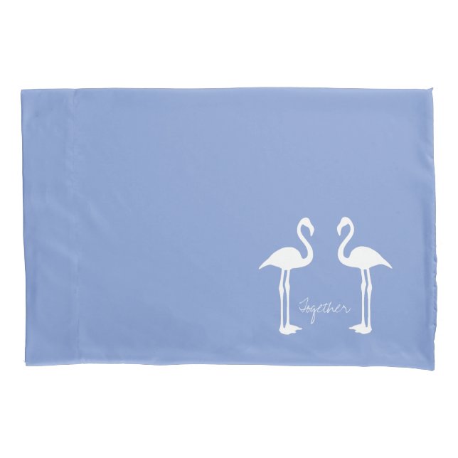 Couple de flamants rose ensemble taie d'oreiller (devant)