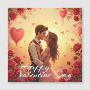 Couple de la Saint-Valentin heureux romantique Art