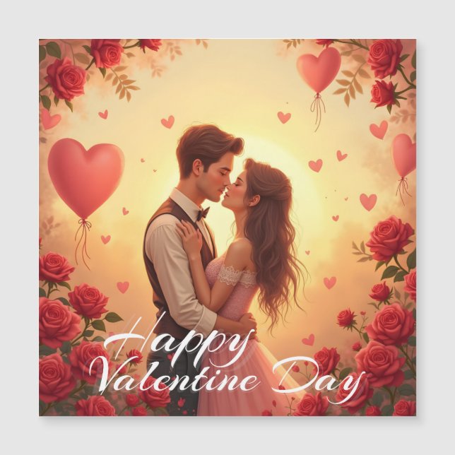 Couple de la Saint-Valentin heureux romantique Art (Devant)