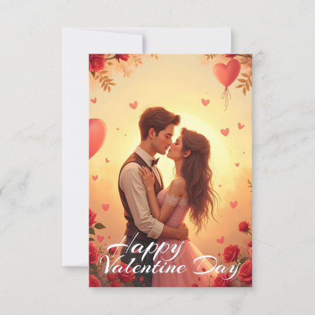 Couple de la Saint-Valentin heureux romantique Art (Devant)