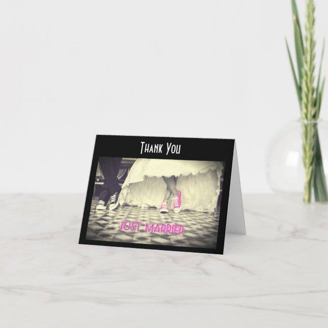 Couple de Mariés de Dîner de Style Rétro Merci (Devant)