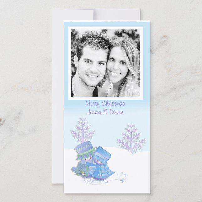 Couple de neige Carte photo (Devant)