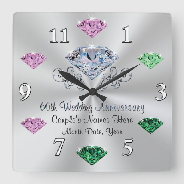 Couple de pendule de 60e anniversaire, pierres de  (Recto)