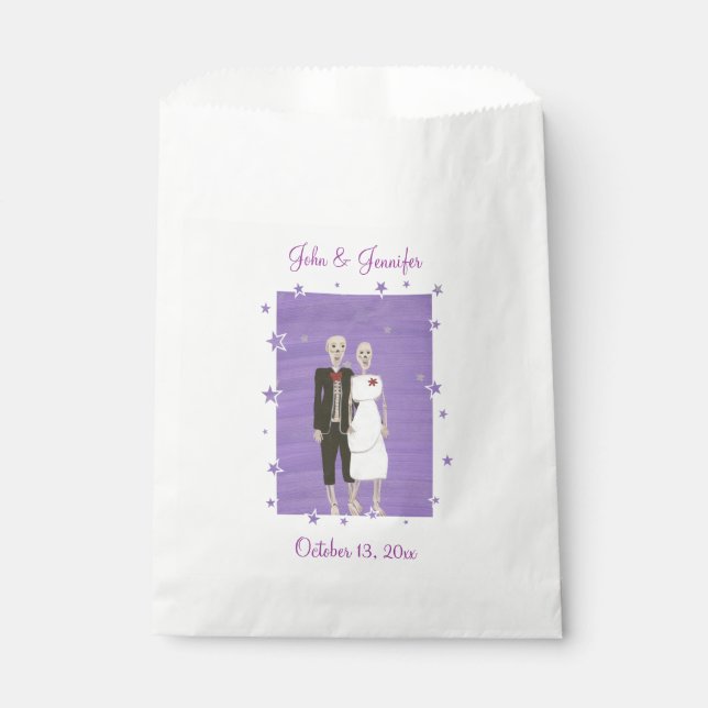 Couple de squelette mignonne, Sacs de mariage de m (Devant)
