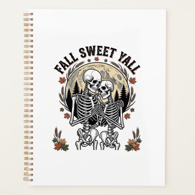 Couple de squelettes d'automne Gravure vintage T-s (Devant)