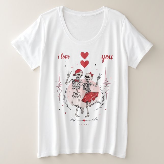 Couple de squelettes drôles amoureux (Design devant)