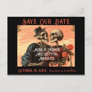 Couple de squelettes vintage gothique faire-part d