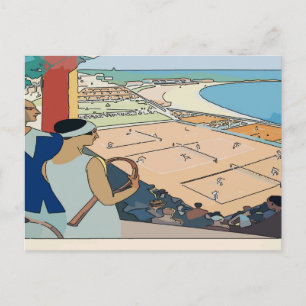 Couple de tennis vintage, carte ou invitation ajou