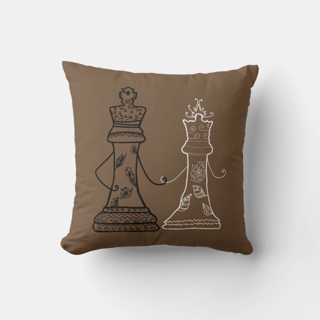 Couple d'échecs, Coussin de roi et de reine (Recto)