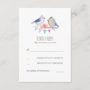couple d'oiseaux bois rustique mariage rsvp