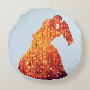Couple d'or, Baiser, Romance Coussin rond
