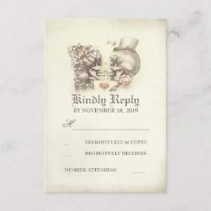 Couple du crâne - Carte RSVP pour mariage