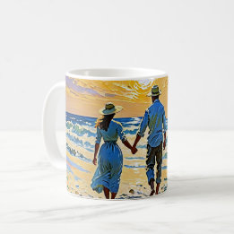 Couple en amour à la plage - Café Mug