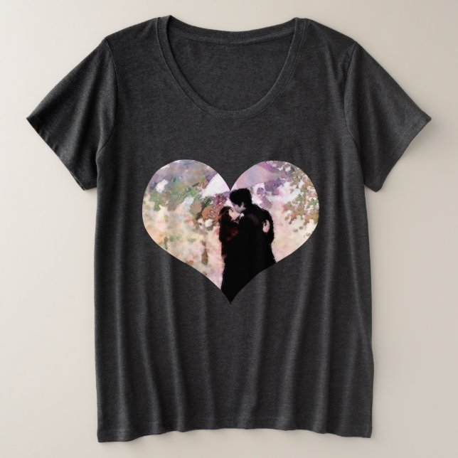 Couple en amour S'embrasser dans la pluie Art Abst (Design devant)