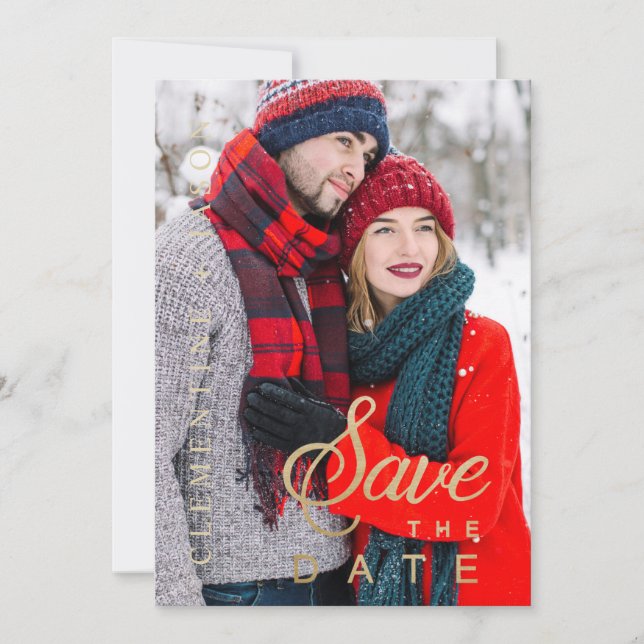 Couple fiancé avec photo personnalisée écriture fa (Devant)