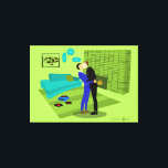 Couple Gay Rétro En Amour Toile Étendue Imprimer<br><div class="desc">Ce design Retro Gay Couple in Love est un parfait mélange de passion et de kitsch. Le style des années 60, design minimaliste d'art, dispose d'un couple gay attrayant s'embrasser au milieu de là impeccablement décoré capsule de temps maison. La cheminée en brique vert citron donne l'ambiance aux messieurs bien...</div>