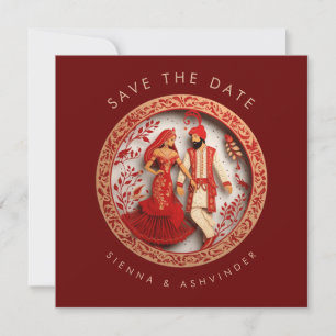 Couple Indien de Mariage Save The Date