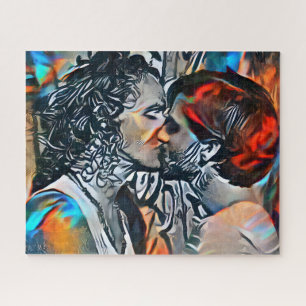 Couple Kissing   Puzzle Abstrait coloré