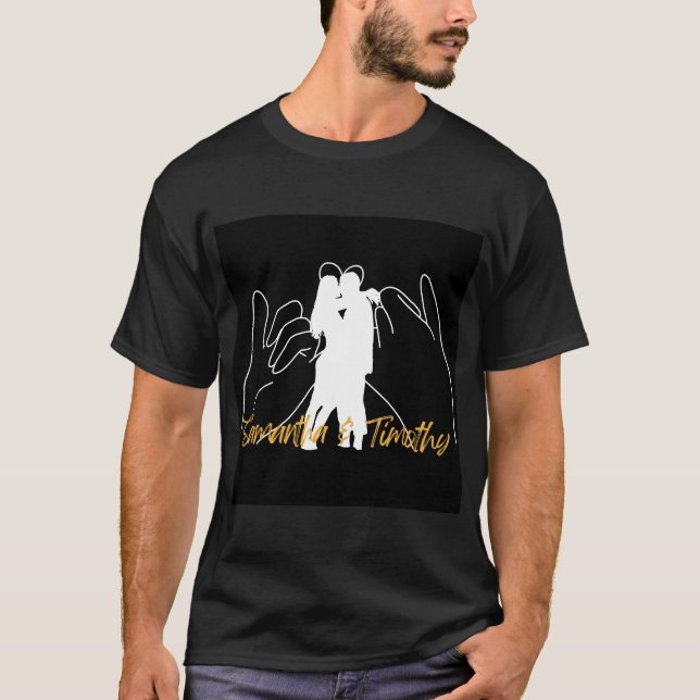Couple Kissing Valentine's Day Hommes T-shirt Noir (Devant)
