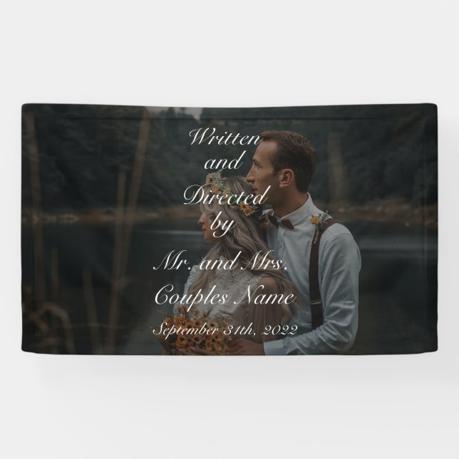 Couple mariage personnalisé Bannière Vinyl 3' x 5' (Horizontal)
