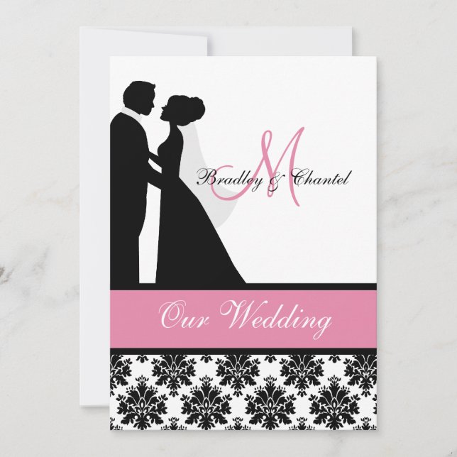 Couple Mariage rose Faire-part de mariage (Devant)