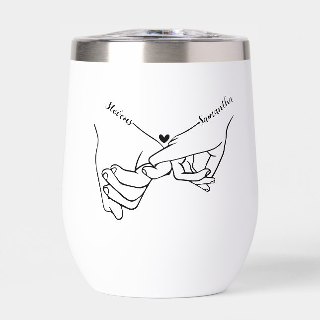 Couple moderne main main mariage de nom personnali (Avant)