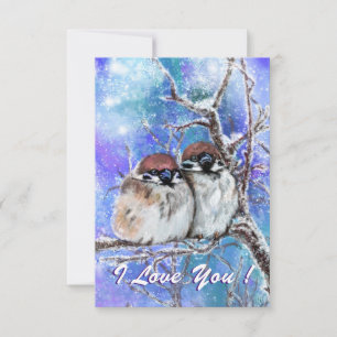 Couple moelleux en hiver Carte Saint Valentin