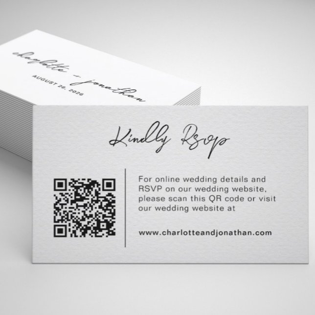 Couple Nom Code QR Code Mariage RSVP Carte de boît (Créateur téléchargé)