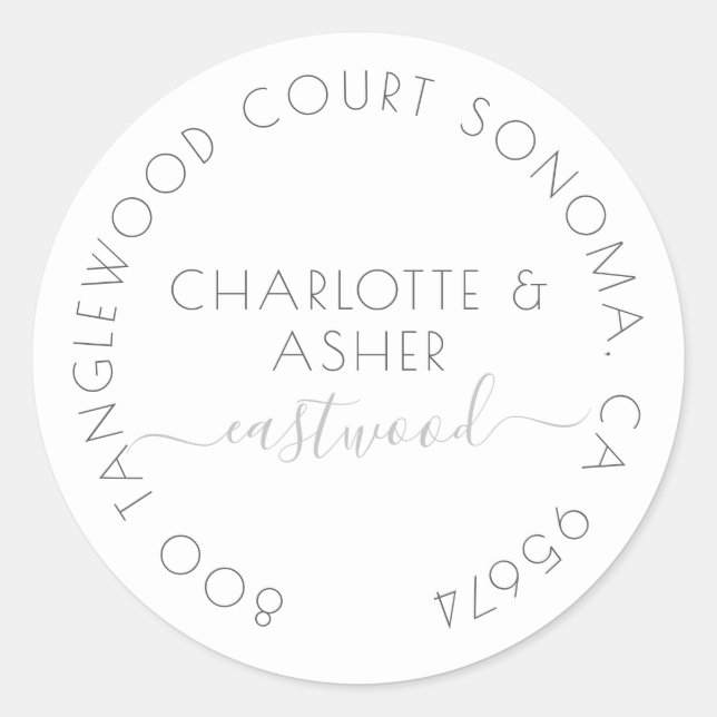 Couple Nom Pastel Blue Retour Adresse Étiquette (Devant)