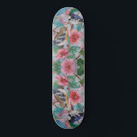 Couple Oiseaux Fleurs Skateboard - Peinture<br><div class="desc">Couple Birds Flowers Skateboard - Peinture - Choisissez / Ajoutez votre texte unique / Nom / Couleur / Police / Taille / Eléments - Faites votre cadeau spécial - Redimensionnez et déplacez ou ajoutez des éléments / texte avec outil de personnalisation ! Peinture et design par MIGNED. S'il vous plaît...</div>