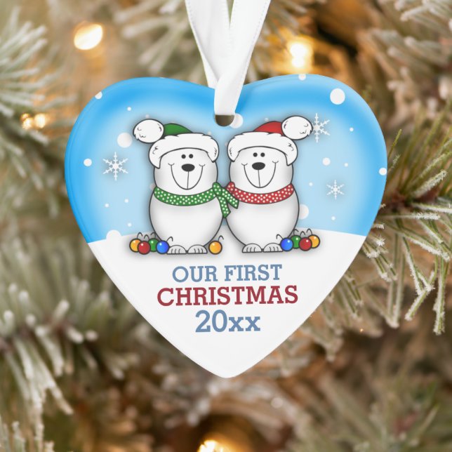 Couple Ours Polaire Couple Premier Noël (Arbre)
