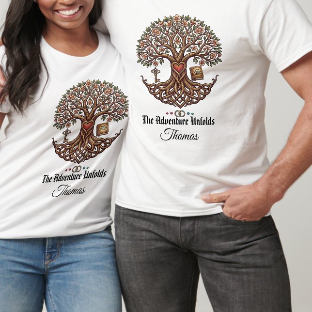 Couple Personalized The Adventure unfold T-Shirt (Créateur téléchargé)