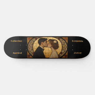 Couple Personnaliser Art Déco Skateboard