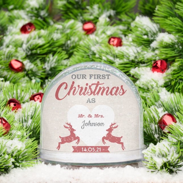 Couple premier globe de neige de Noël (Noël)