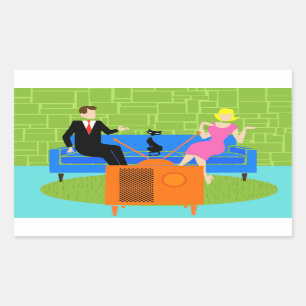 Couple rétro avec Stickers chat