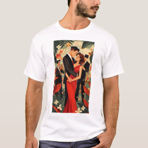 Couple rétro en T-shirt style les années 50