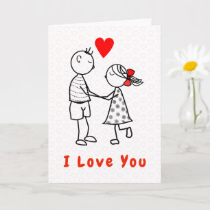 Couple RomantiC mignonne Je t'aime Carte